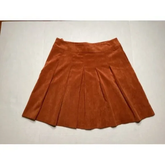 Chelsea & Theodore Corduroy A Line Skirt Women's Size 10 Brown/tan W/Pockets - Picture 2 of 5